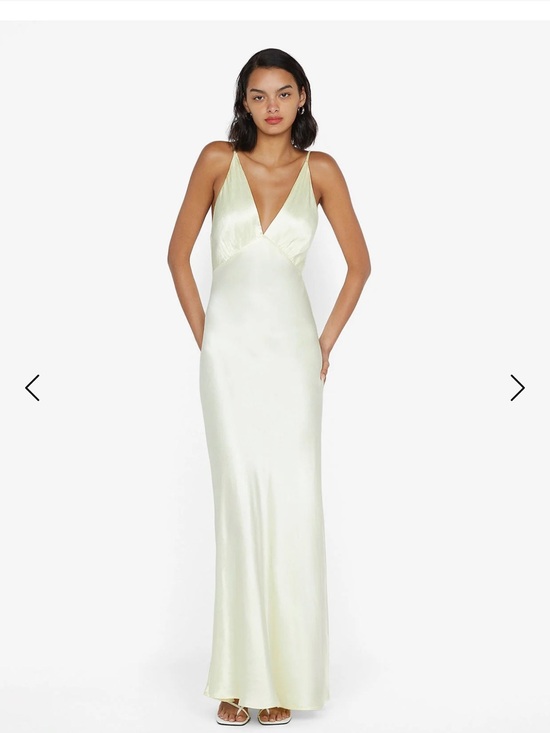 Bec & Bridge Dresses & Skirts - Bec & Bridge Pale Green Satin V-Neck Maxi Dress